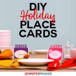 DIY Thanksgiving & Christmas holiday place cards | Cut on a Cricut with a free SVG cut file