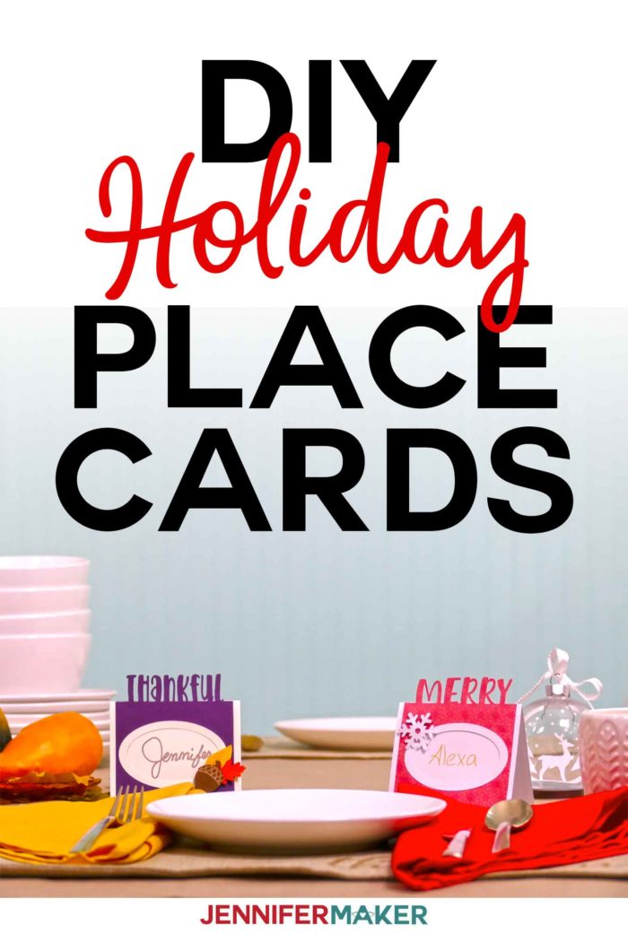 DIY Thanksgiving & Christmas holiday place cards | Cut on a Cricut with a free SVG cut file #cricutcreated #christmas #thanksgiving