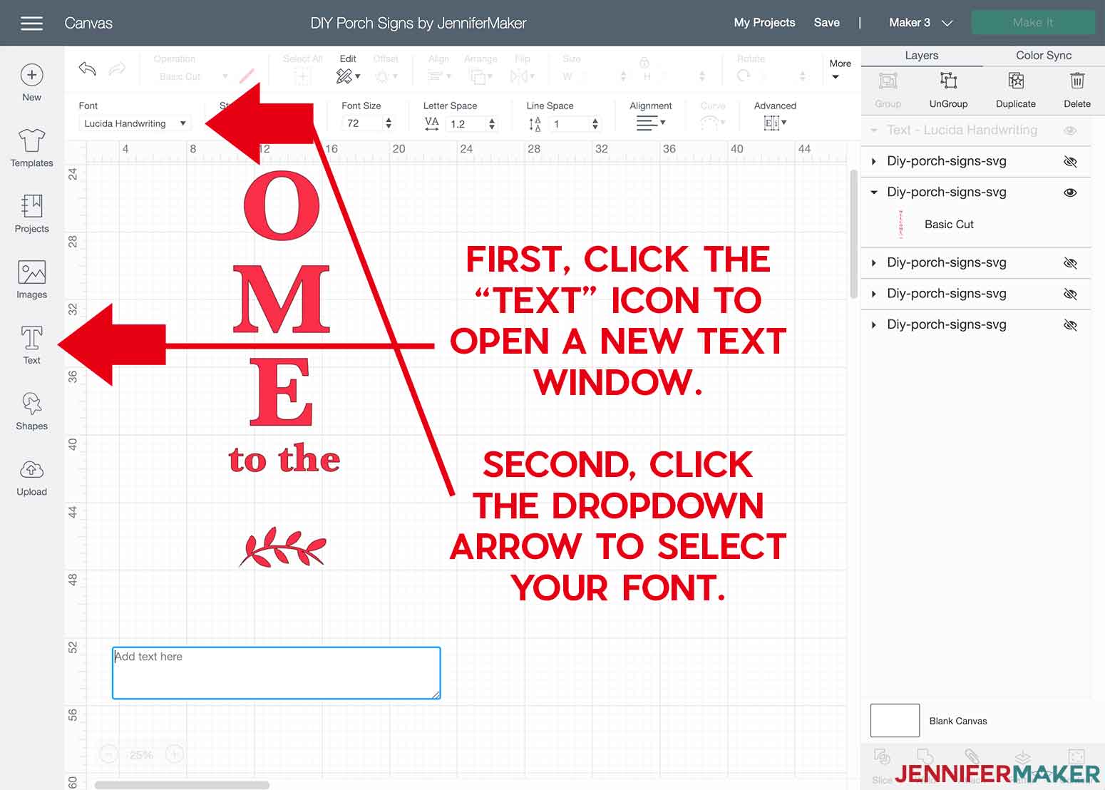 DIY Porch Signs Cricut Design Space Text Font