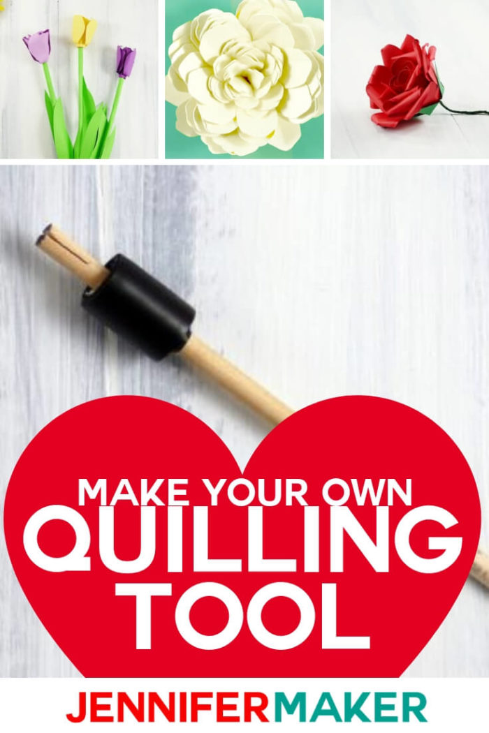 This DIY Quilling Tool will help you master paper flowers! It is easy to make with only 3 supplies needed. #papercrafts #papercrafting #cricutprojects #diy #tutorial #craftprojects