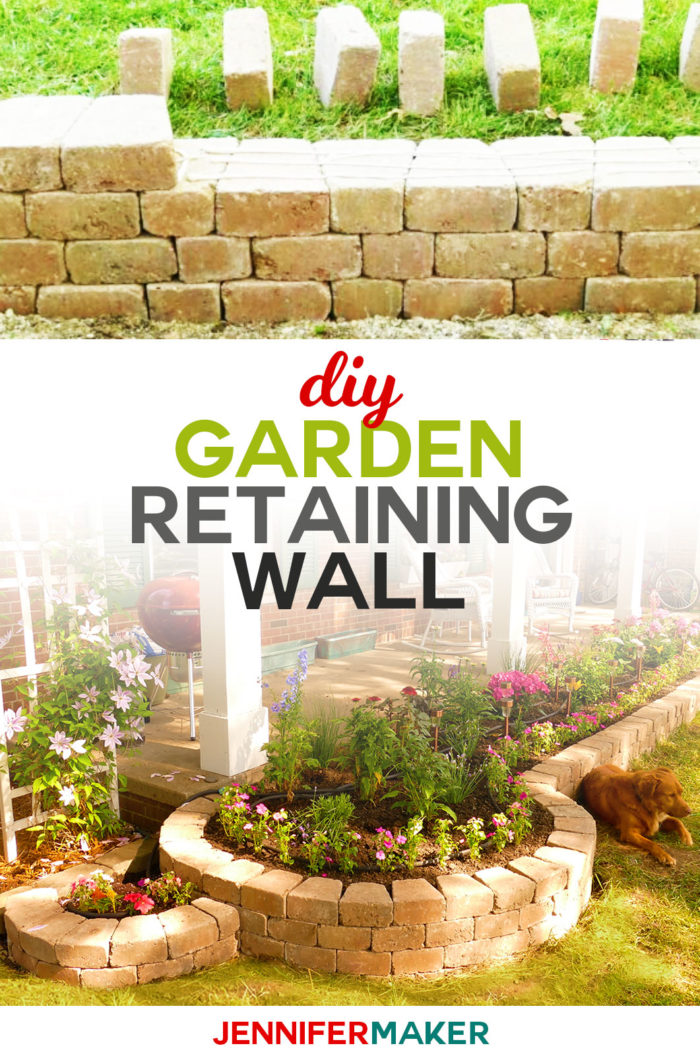 Build a DIY Retaining Wall for a Flowerbed or Garden with this step-by-step tutorial that will save you time, money, and frustration! #gardendesign #diy #homedecor #retainingwall