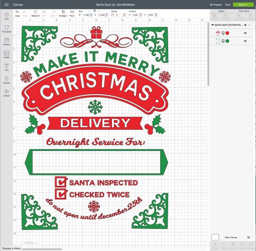 Upload your DIY Santa Sack to Cricut Design Space