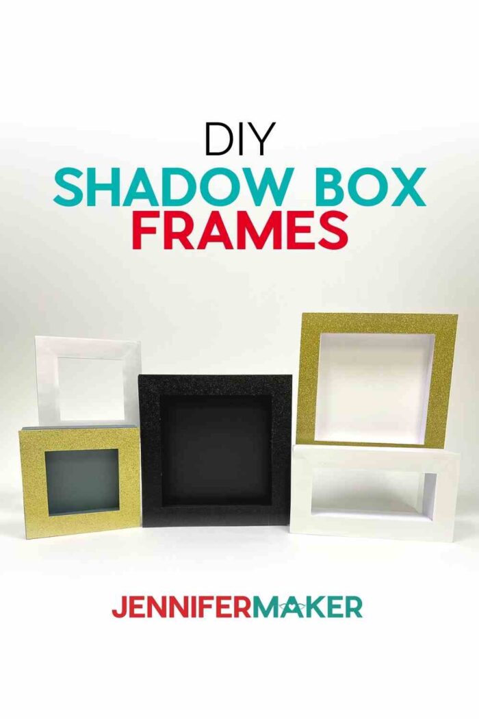 DIY Shadow Box Frames in five styles made from cardstock and Kraft board