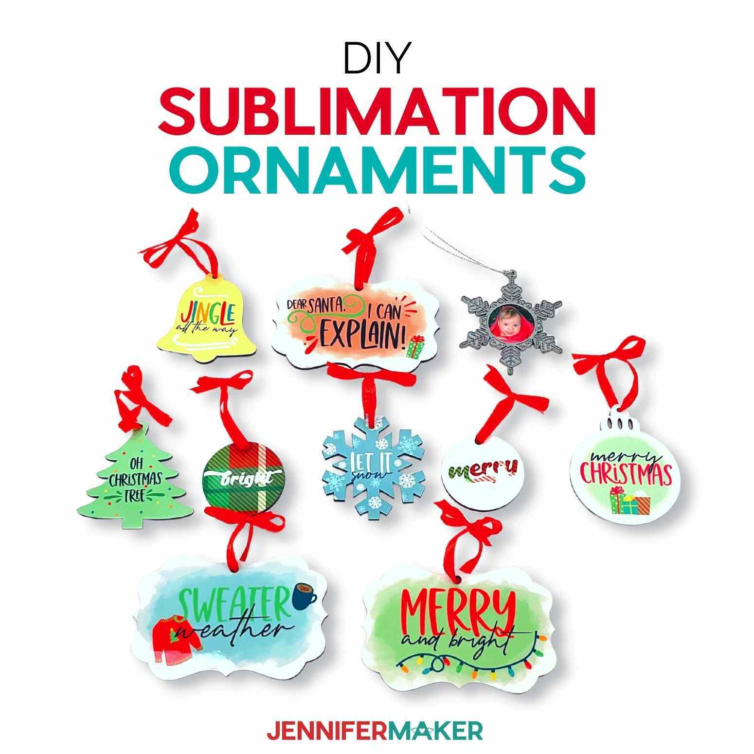 DIY sublimation ornaments with different designs