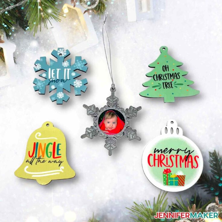 Sublimation Christmas Ornaments Blanks Clear Transparent 2 Sides