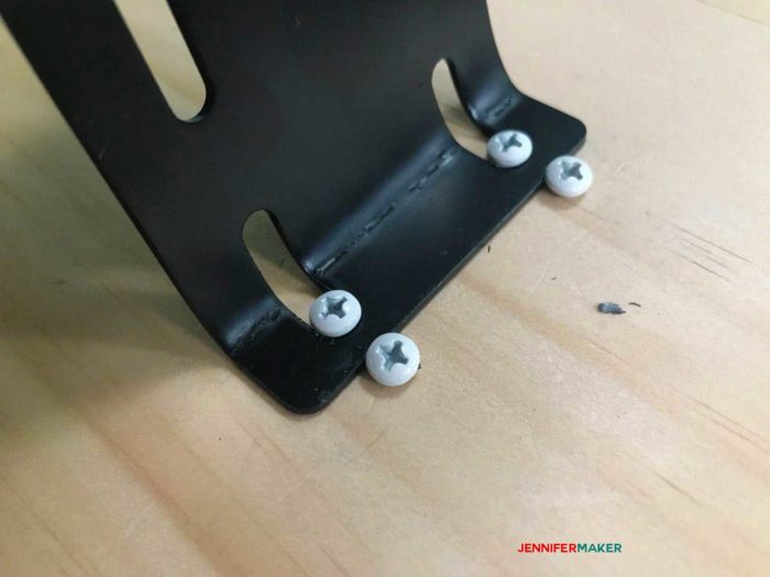 Screws holding down the DIY Tumbler turner bracket