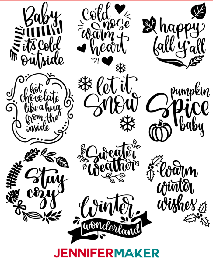 DIY Vinyl Decals for Tumblers: Cozy Fall & Winter Sayings