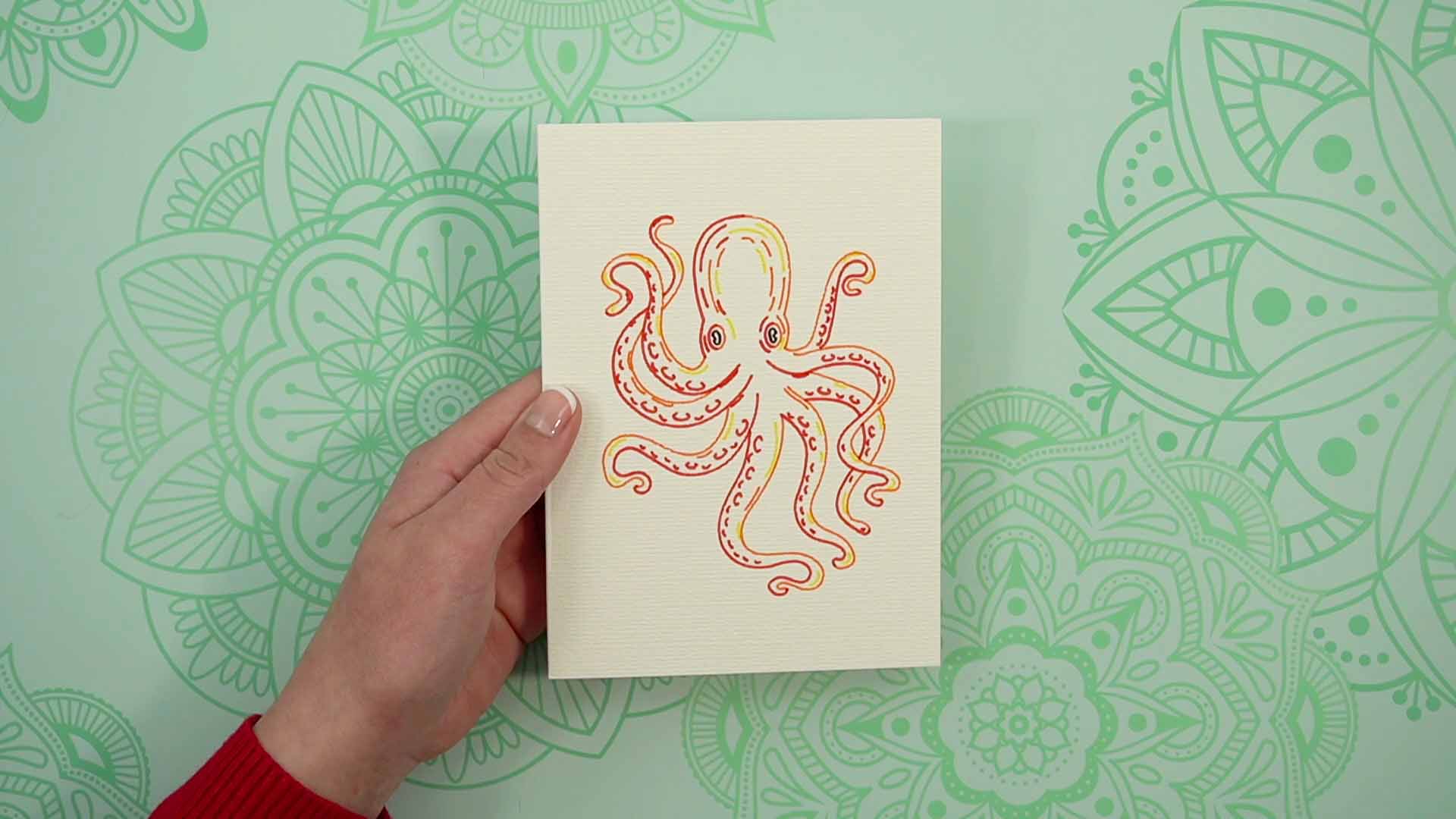 octopus design drawn with cricut watercolor markers