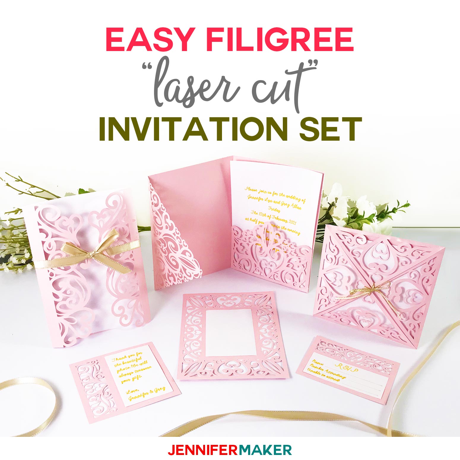 Download DIY Wedding Invitation Templates - Free "Laser Cut" Set ...