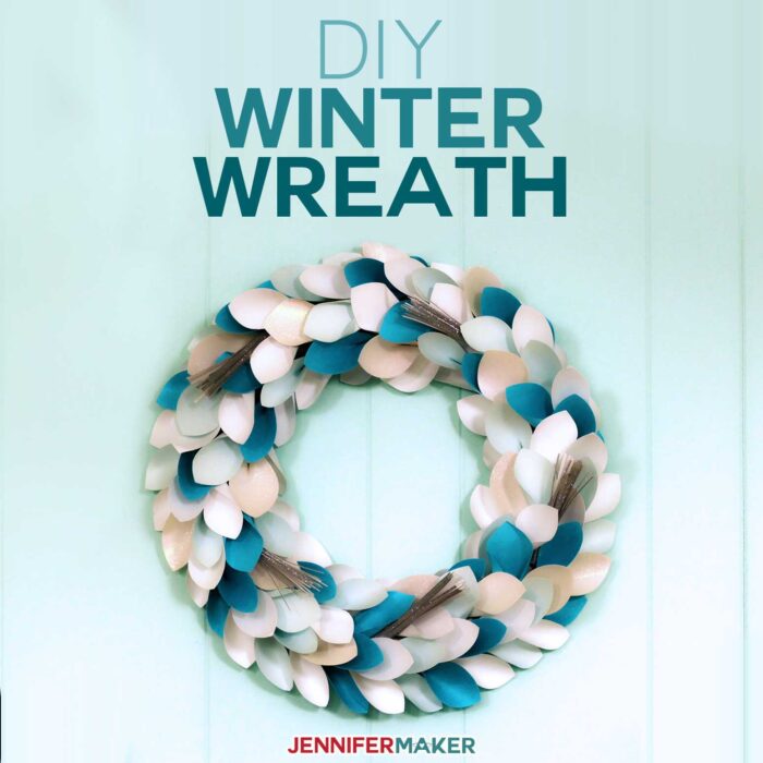 DIY Winter Wreath Made from Paper on a Cricut | Christmas Wreath | DIY Home Decor | #cricut #wreath #christmas