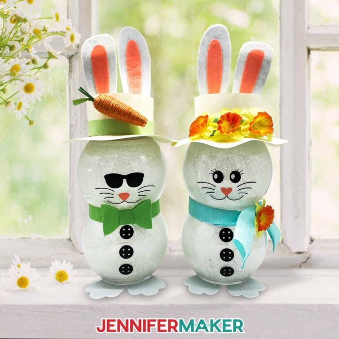 Make decorative light-up bunnies for under ten dollars with JenniferMaker's easy Dollar Tree Bunny tutorial.