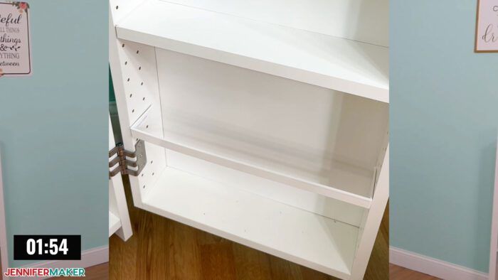 An acrylic guard installed on a DreamBox 2 craft storage solution's door in Jennifer Maker's craft room.