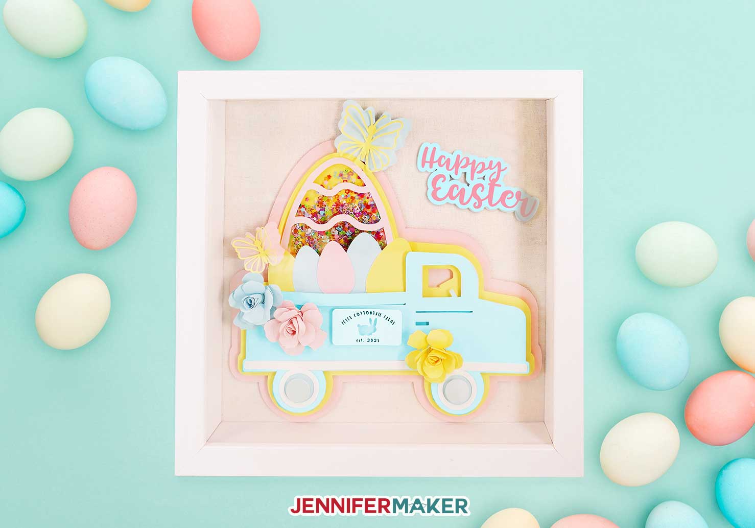 adorable easter truck decor shadow box jennifer maker