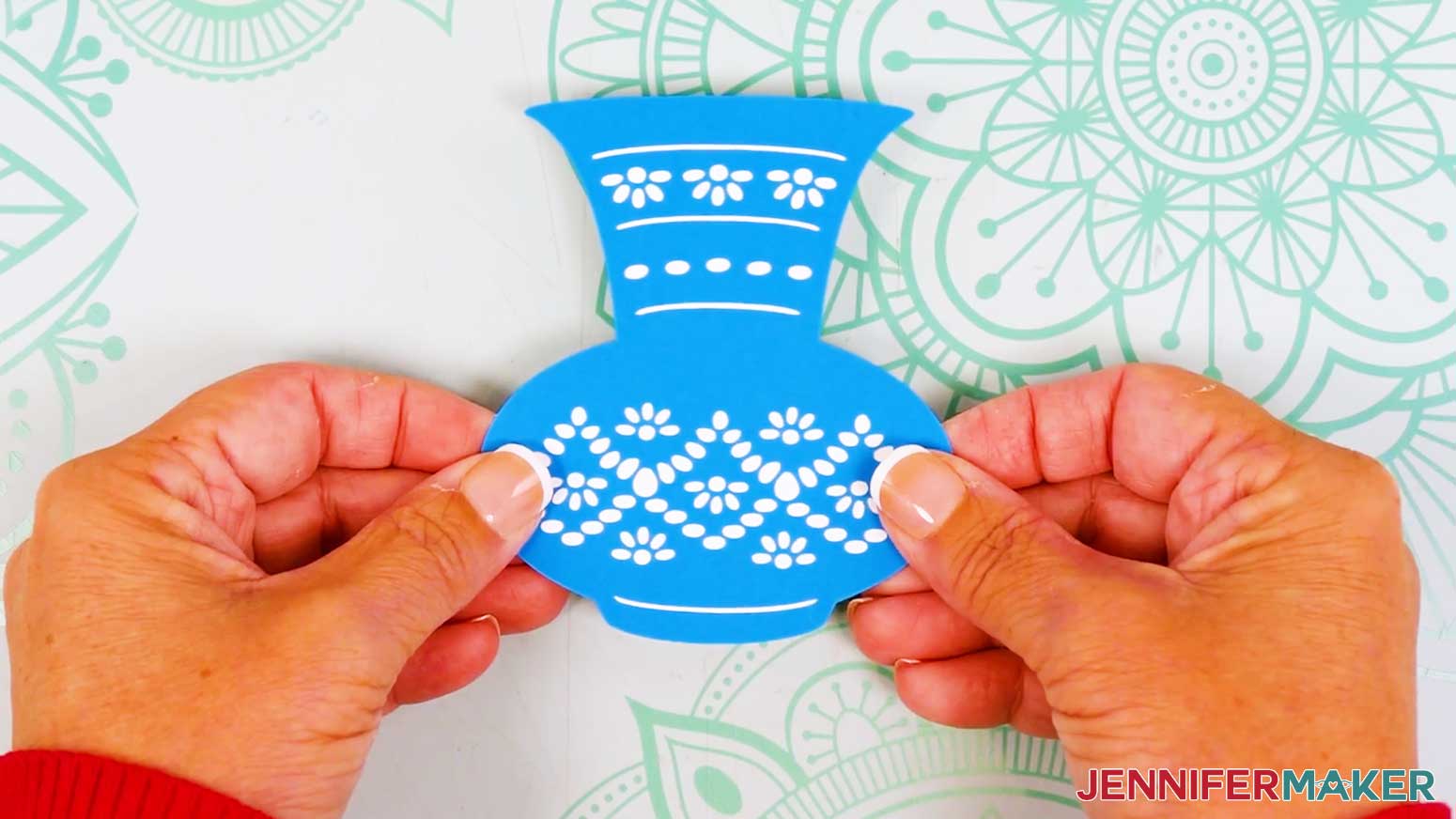 The top of the vase has been adhered to the bottom piece of the vase.