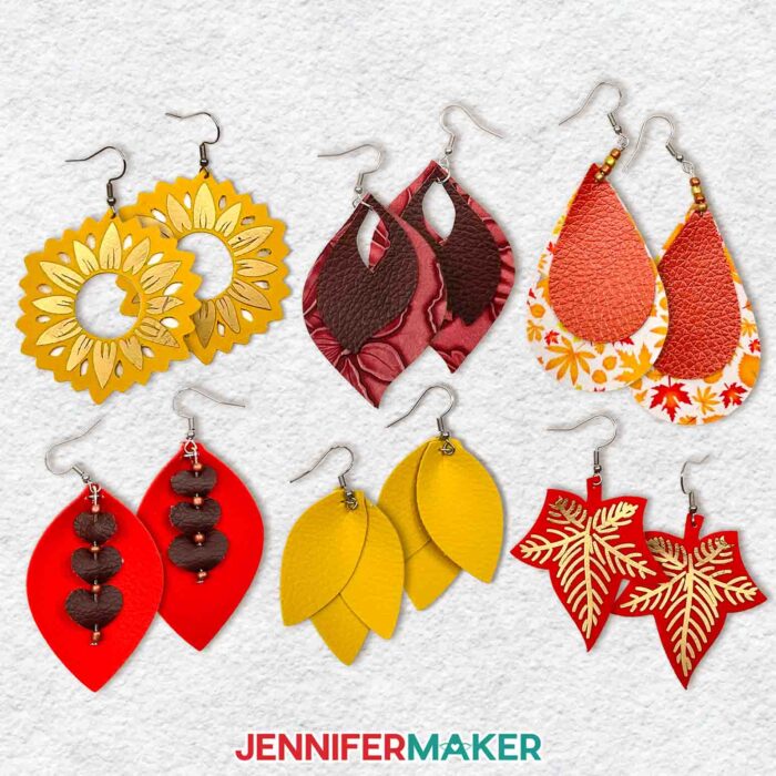 JenniferMaker.com - Learn how to cut beautiful earrings using Cricut wood  veneer sheets. In this tutorial, I will show you how to create drop-dead  gorgeous cherry, maple and walnut leaf earrings that