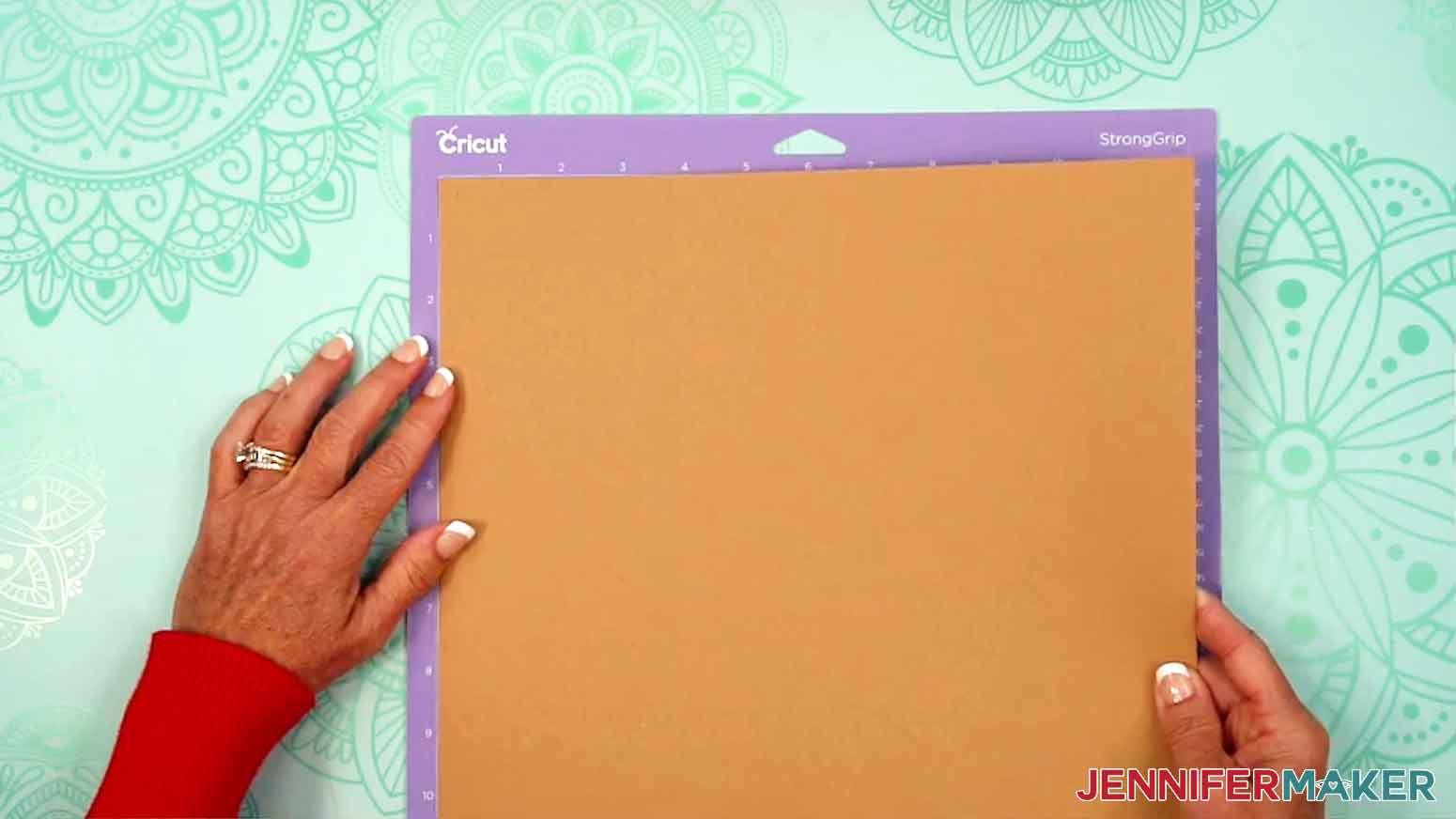 Chipboard has been properly applied to the Cricut purple strong grip mat.