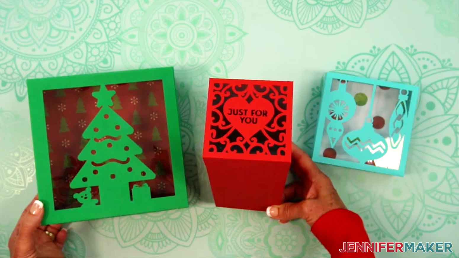 All the gift boxes for this project have been assembled and are shown completed on the desk.