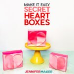 Easy Heart Boxes with Secret Hearts Inside - Free Pattern and Tutorial, cut by hand or on a Cricut cutting machine
