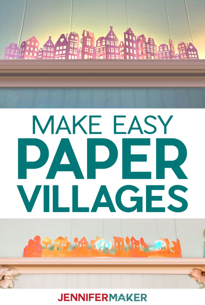 Easy Paper Village to Cheer Up a Room! #papercraft #cricut #paperhouse