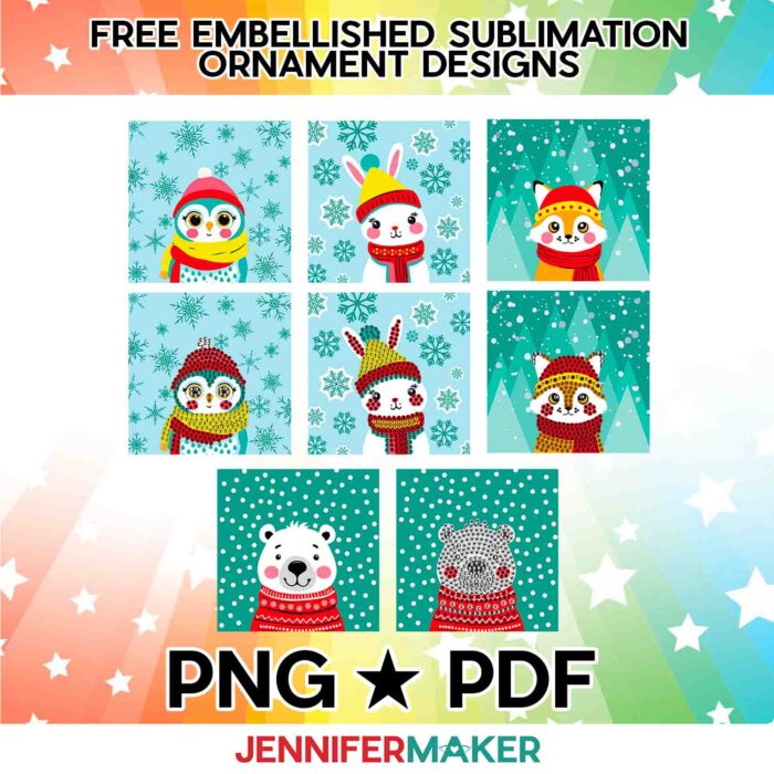 Free Embellished Ornament Sublimation PNG and PDF Designs!