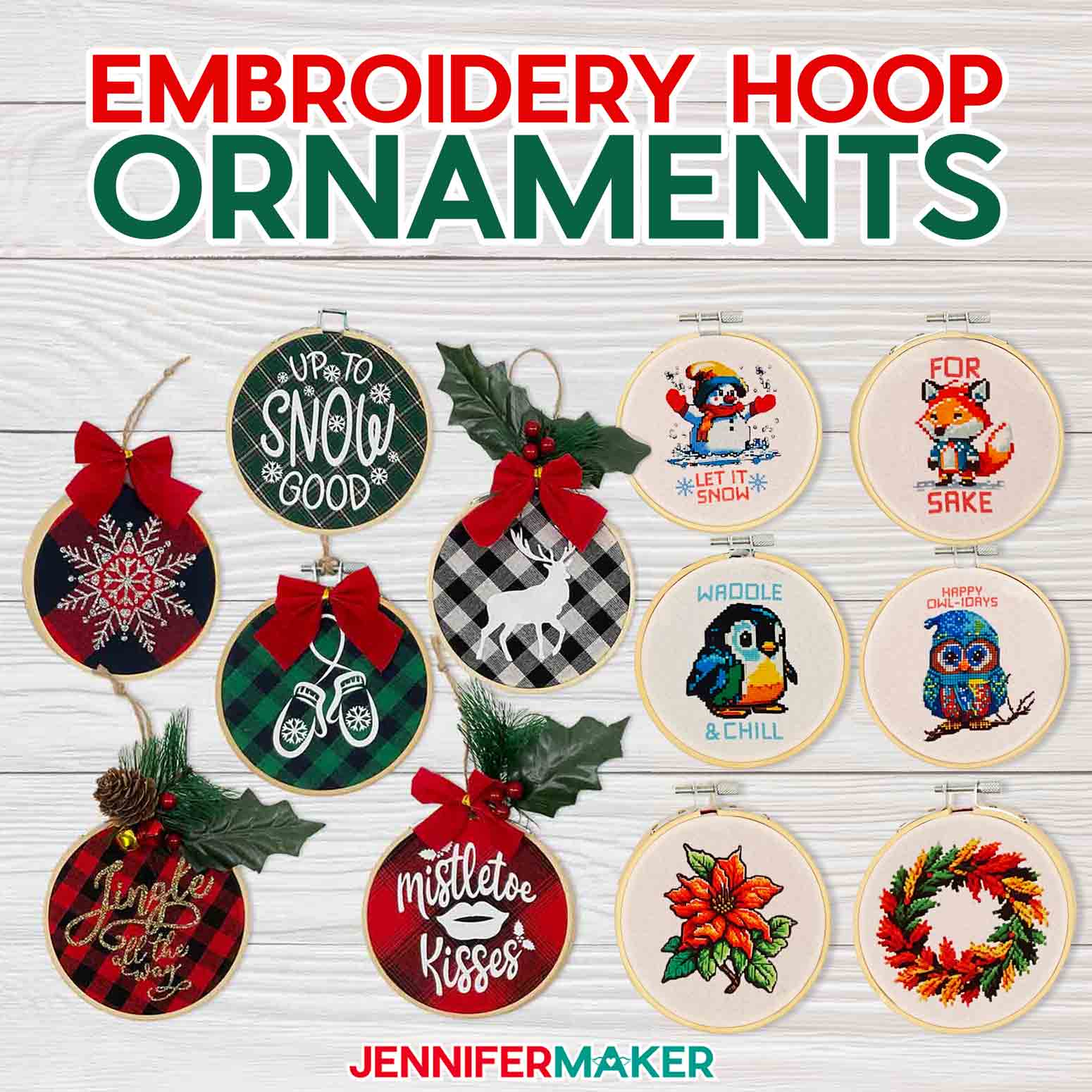 HTV Or Sublimation Embroidery Hoop Christmas Ornaments