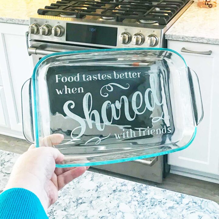 Etched Glass Casserole Dish in Jennifer Maker's Kitchen