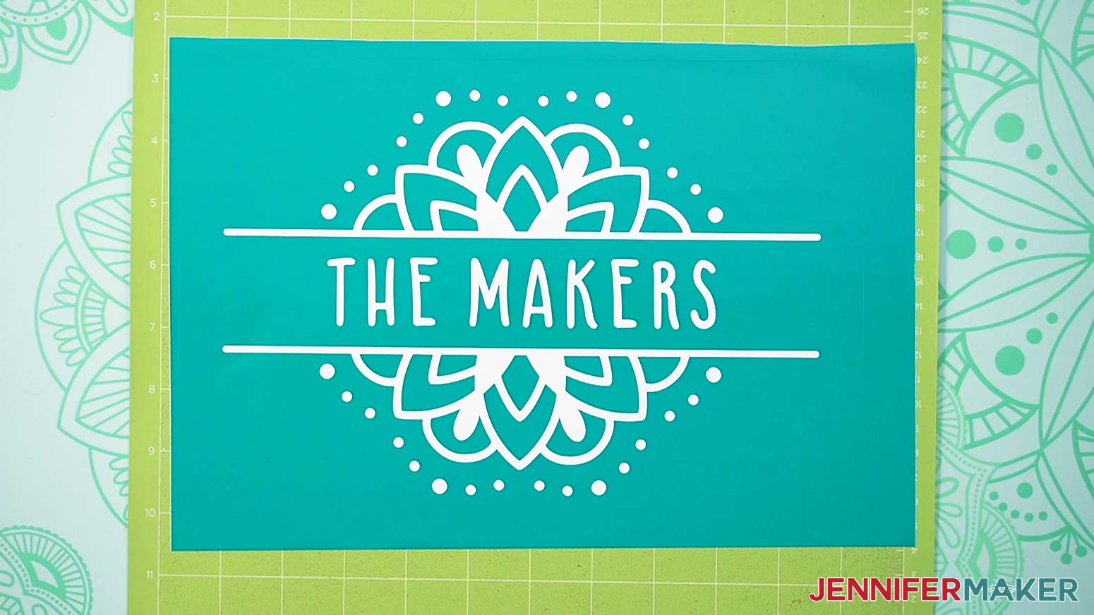 A weeded "The Makers" vinyl design for a slate cheeseboard.
