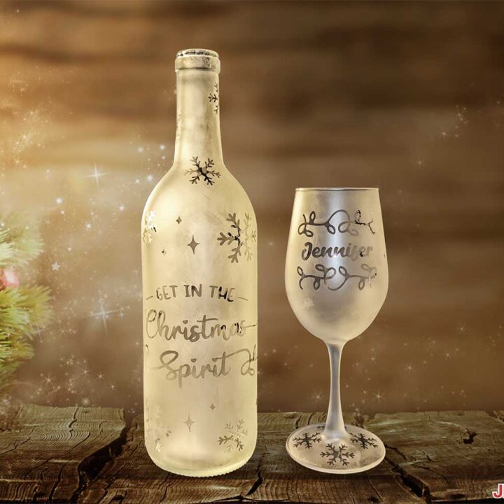 PREVIEW of Etched Wine Glasses and Glass Bottles