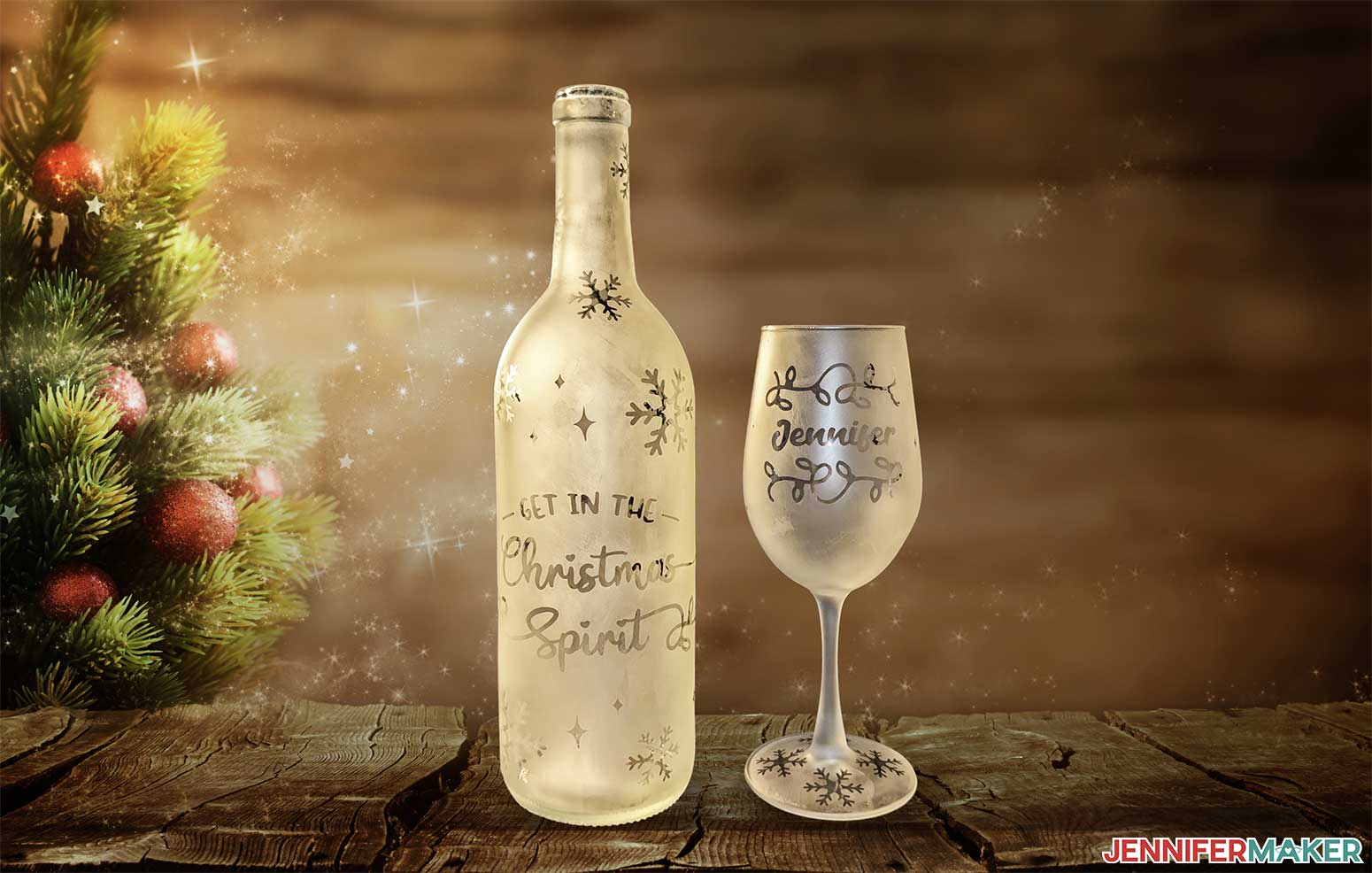 Etched Wine Glasses And Glass Bottles Normal Or Reverse Etching   Etched Wine Bottles Christmas 