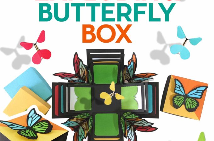 Make an Exploding Butterfly Box with flying butterflies and cardstock with this tutorial