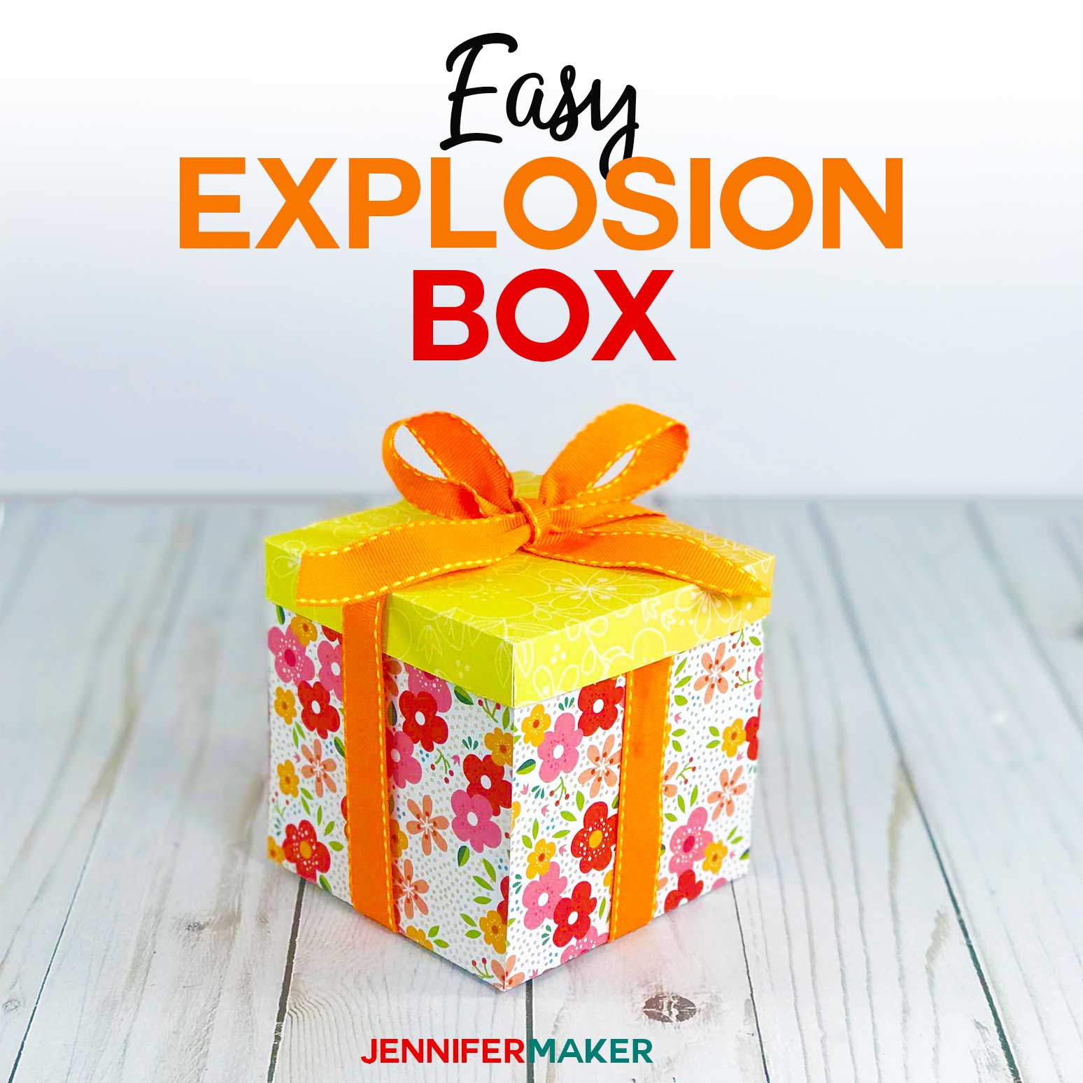 Make an Easy Explosion Box Card with this Tutorial and Free Template and SVG Cut File #papercrafts #cricut #cardmaking #cricutmade