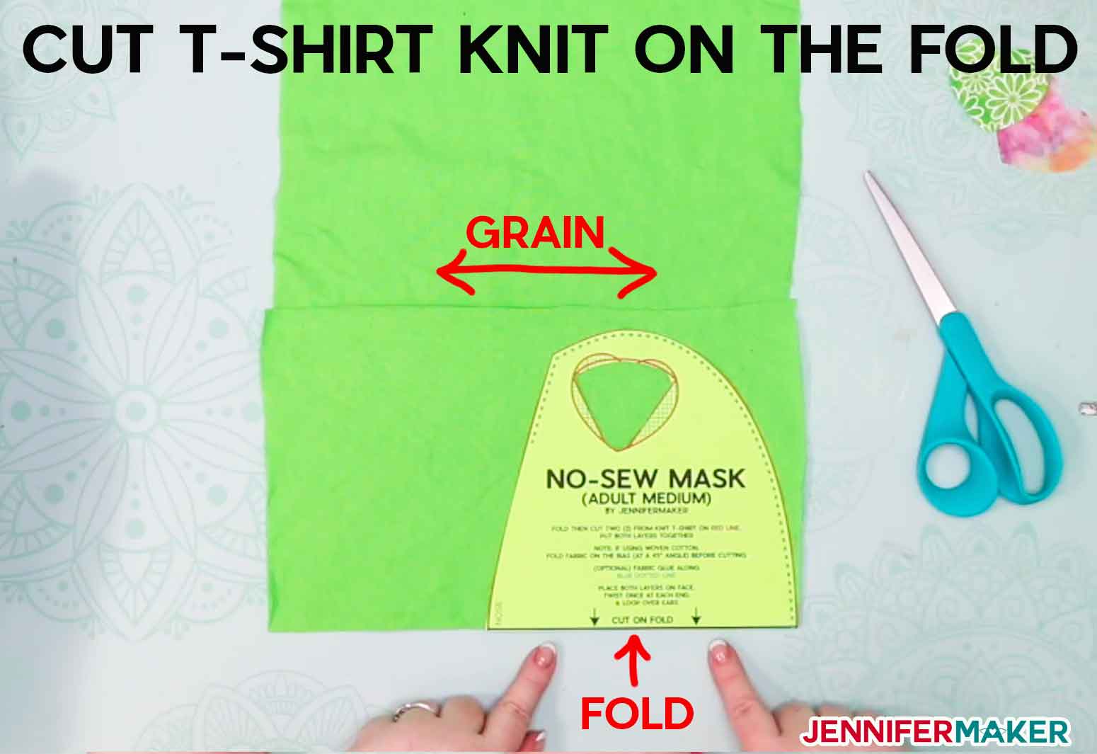 Positioning the pattern on T-Shirt Knit on the fold and on the grain