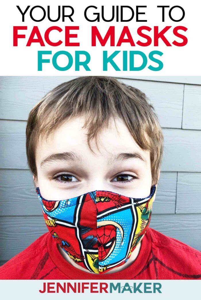 Cricut Face Mask for Children Pattern with Filter Pocket, Adjustable Ties, and Nose Guard - Free Printable Pattern and SVG Cut File for Cricut