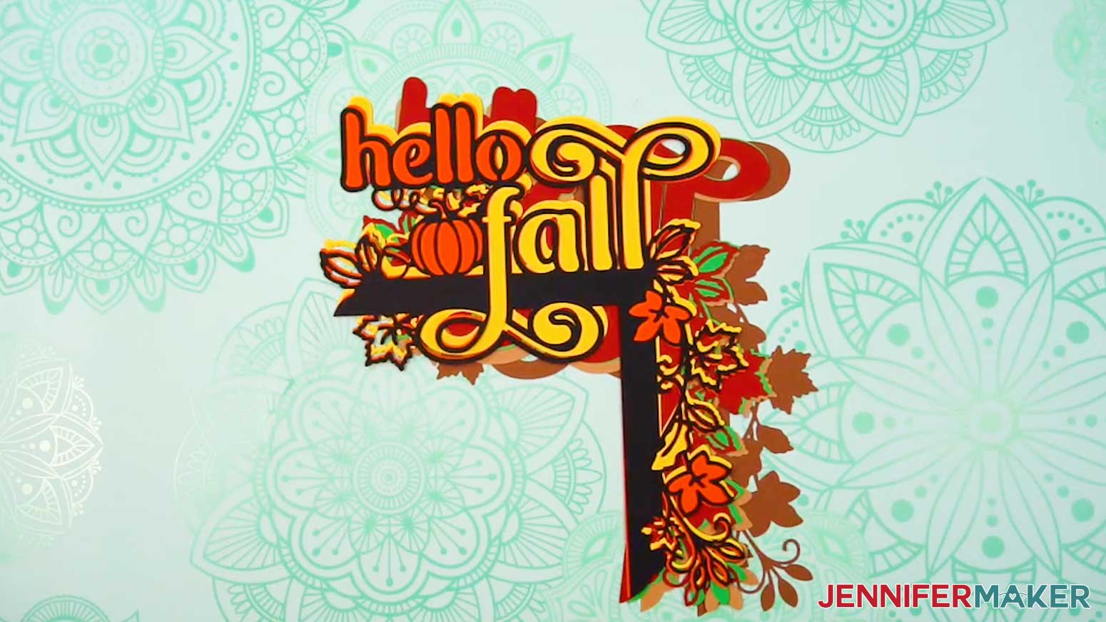 The cut pieces for the Fall Door Corner Decoration design.