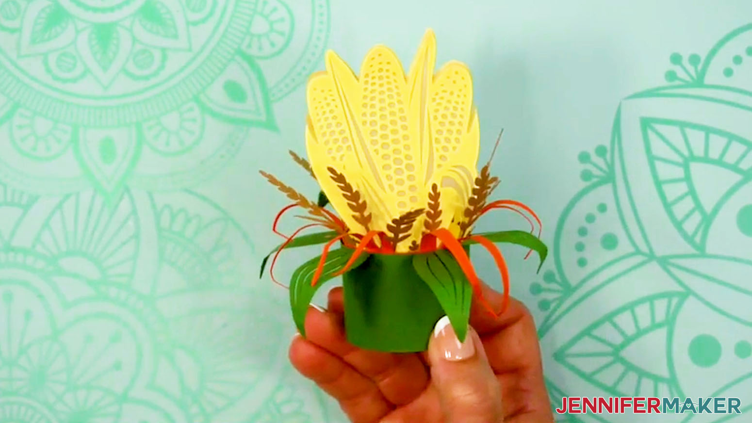 The Corn Fall Tea Light Holder is ready to use.