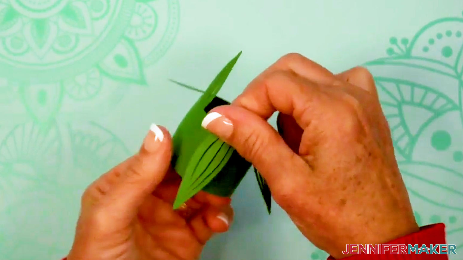 Fold down the outer leaves of the Corn Fall Tea Light Holder design.