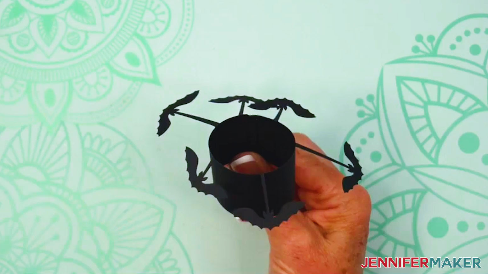 Fold the outer ring decorative pieces down before adding more rings of the custom Fall Tea Light Holder.