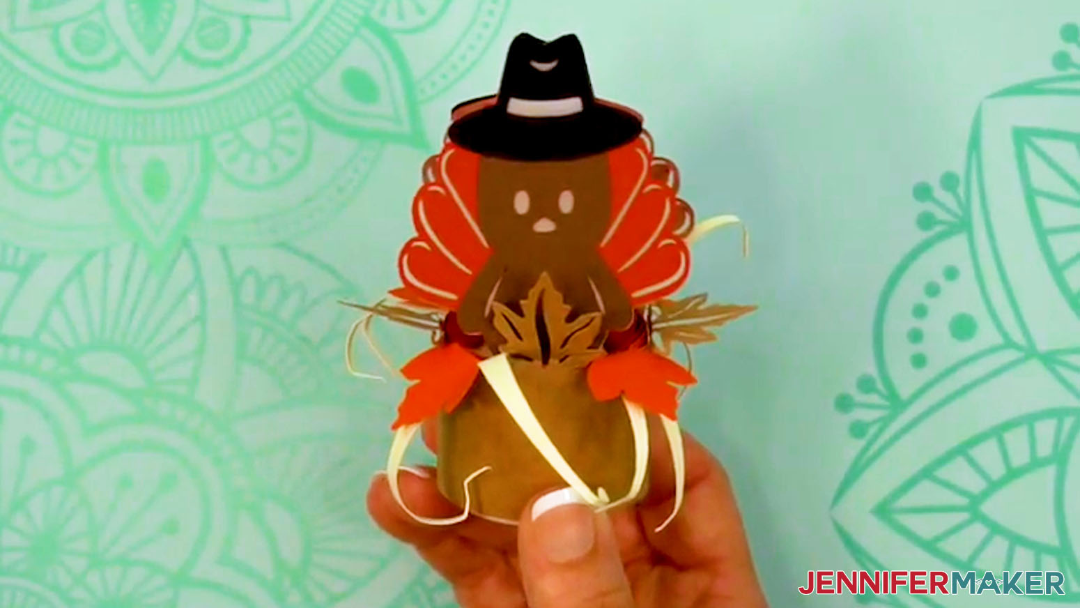 The Fall Tea Light Holder Turkey design is ready to use.