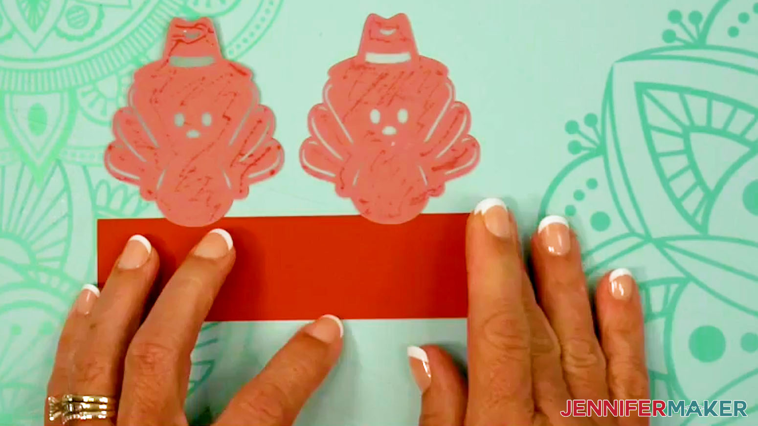 Glue the vellum into place on the Fall Tea Light Holder.
