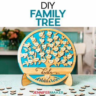 Family Tree SVG made from cherry and maple wood