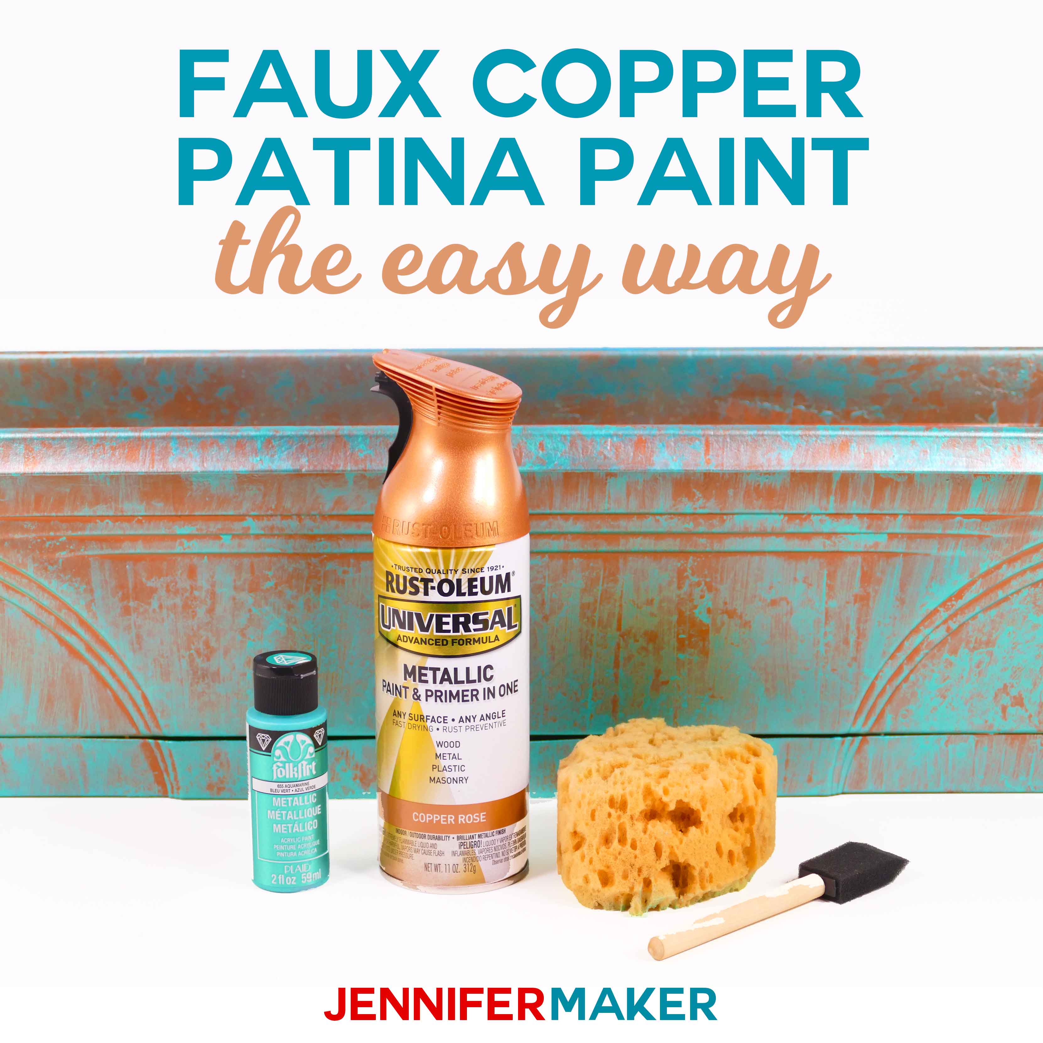 DIY Faux Copper Patina Paint Made the Easy Way #spraypaint #copper #planter #paintingtechnique