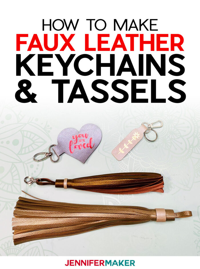 Easy Faux Leather Keychains with Iron-On Vinyl, Cut on a Cricut!