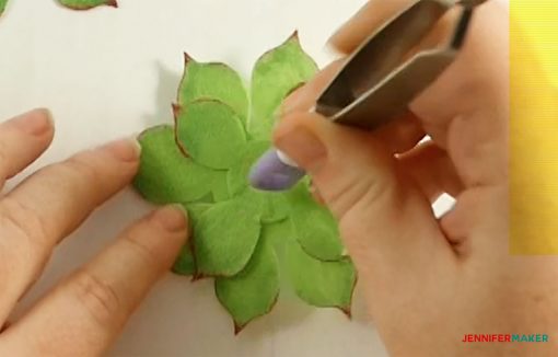 Attach the second largest leaves to the first for your felt succulent