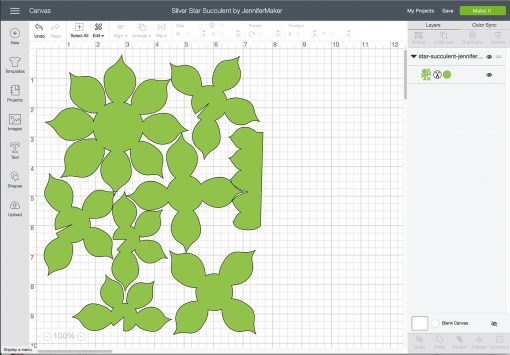 Upload the felt succulent file to Cricut Design Space