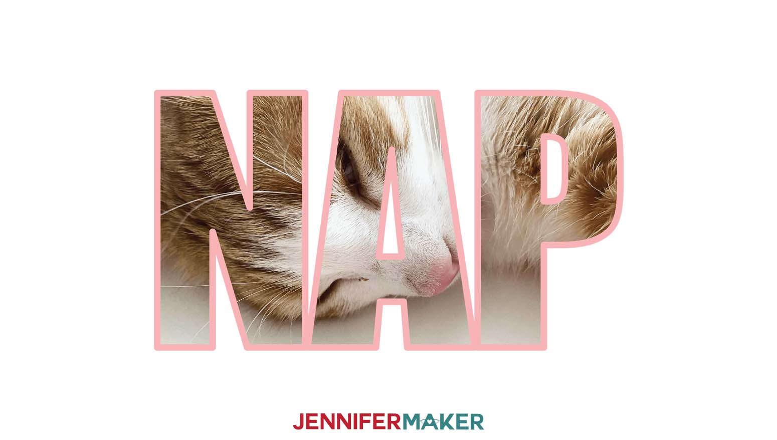 nap letters filled with cat photo outlined pinkoffset