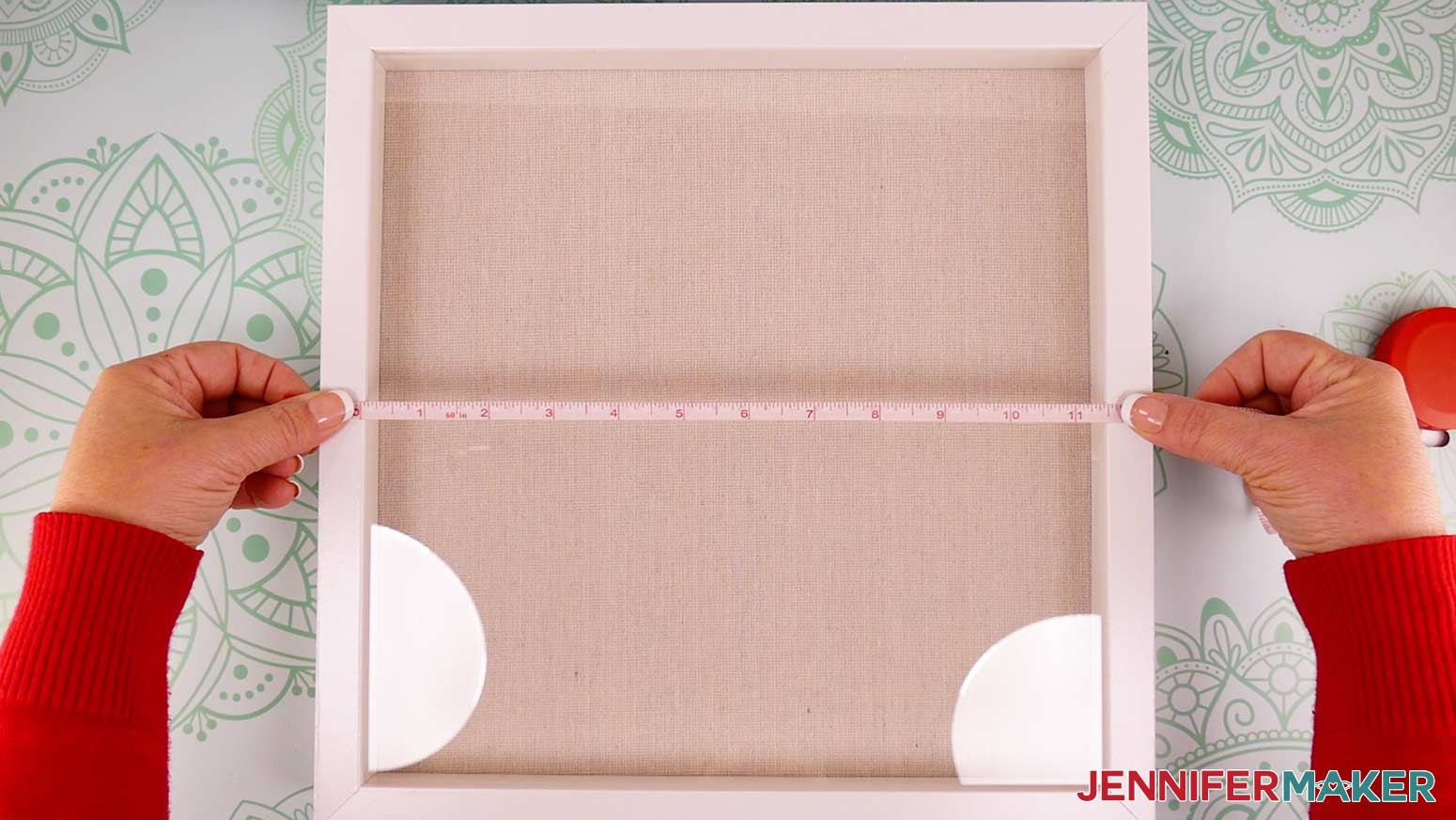 Measure the size of the viewable space in the shadowbox before cutting the cardstock for the Floral Heart.