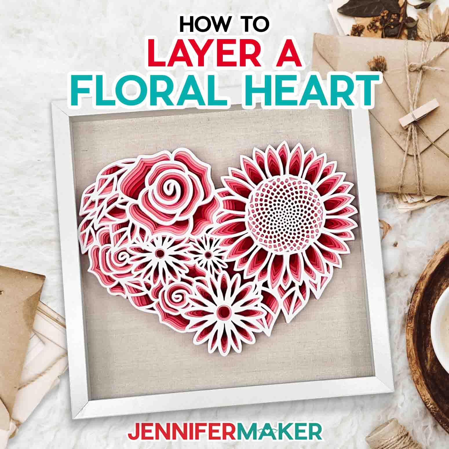 Floral Heart SVG With Flowers – Intricate Cuts Made Easy!