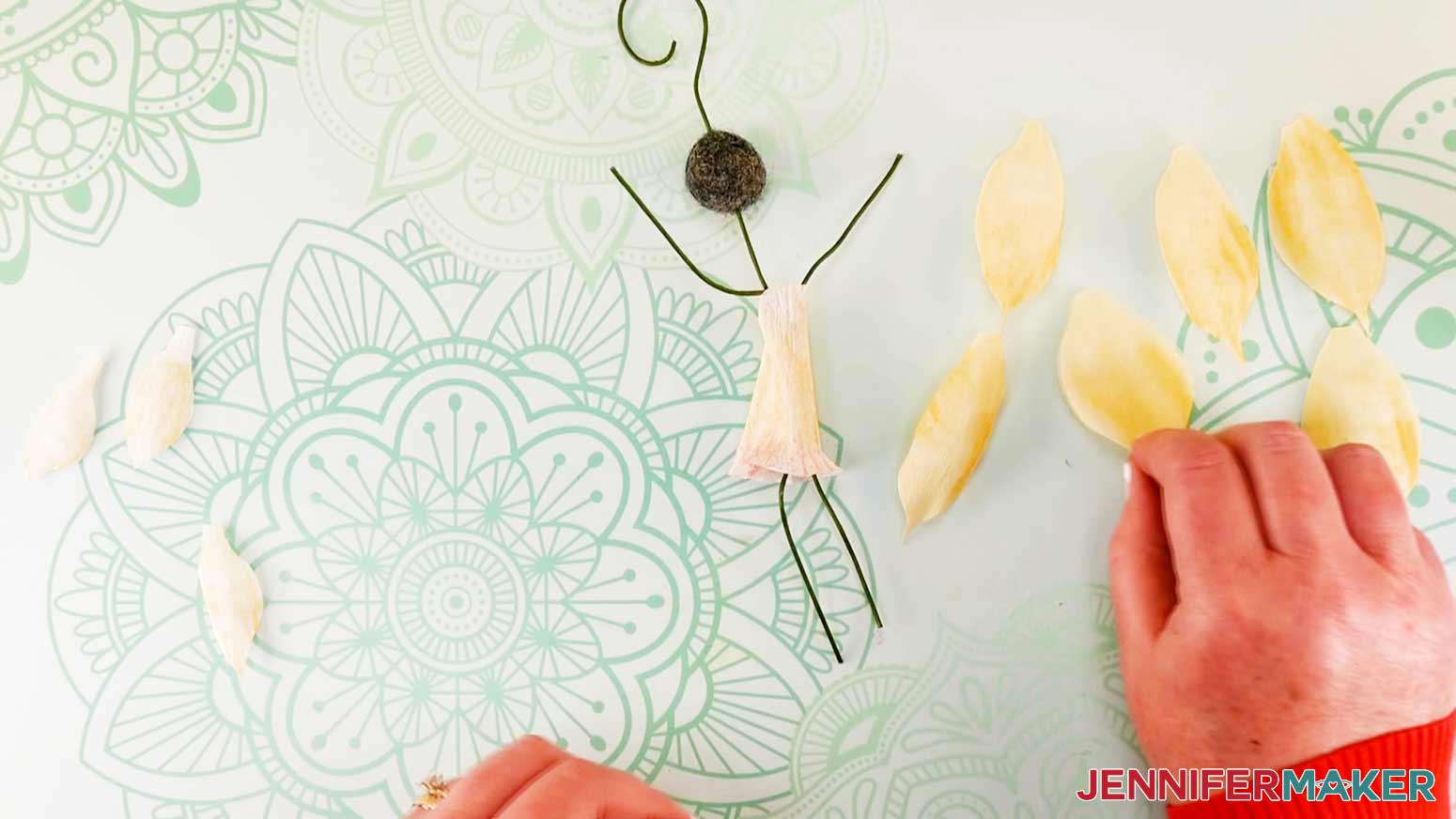 Shaped petals of daffodil flower fairy doll