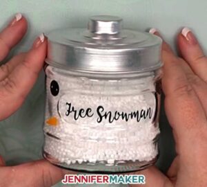 Free Snowman Jar with fake snow