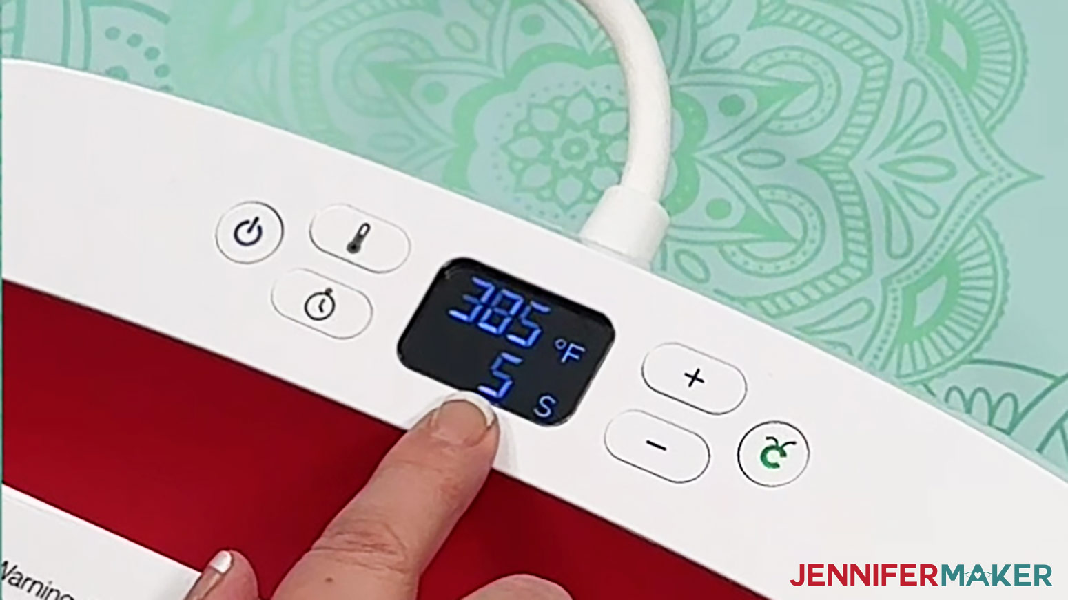 For lens cloth, set the EasyPress 385° F (196° C) and 5 seconds to preheat.